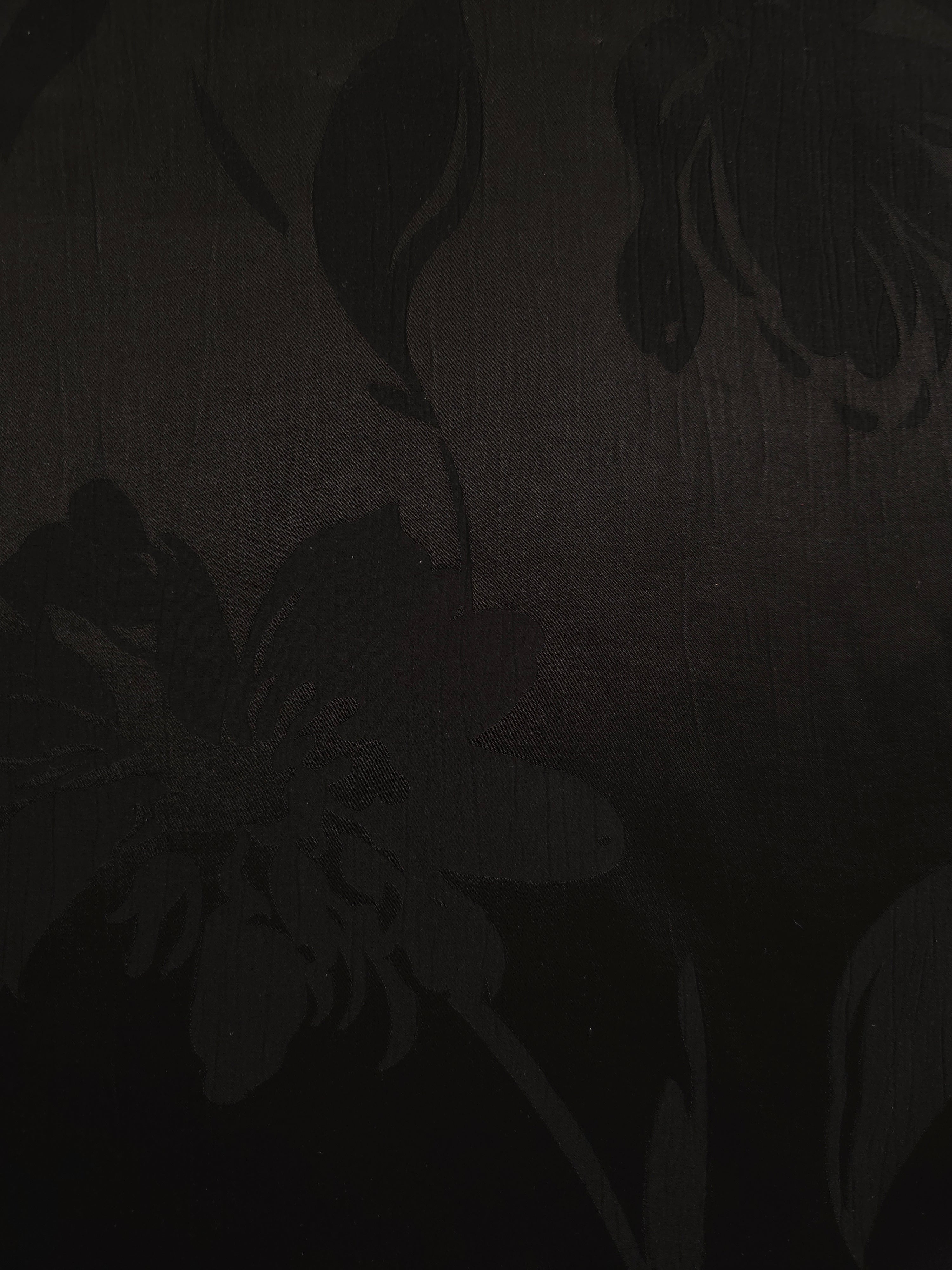 Wide view of Big Flower tonal silky viscose jacquard fabric yardage