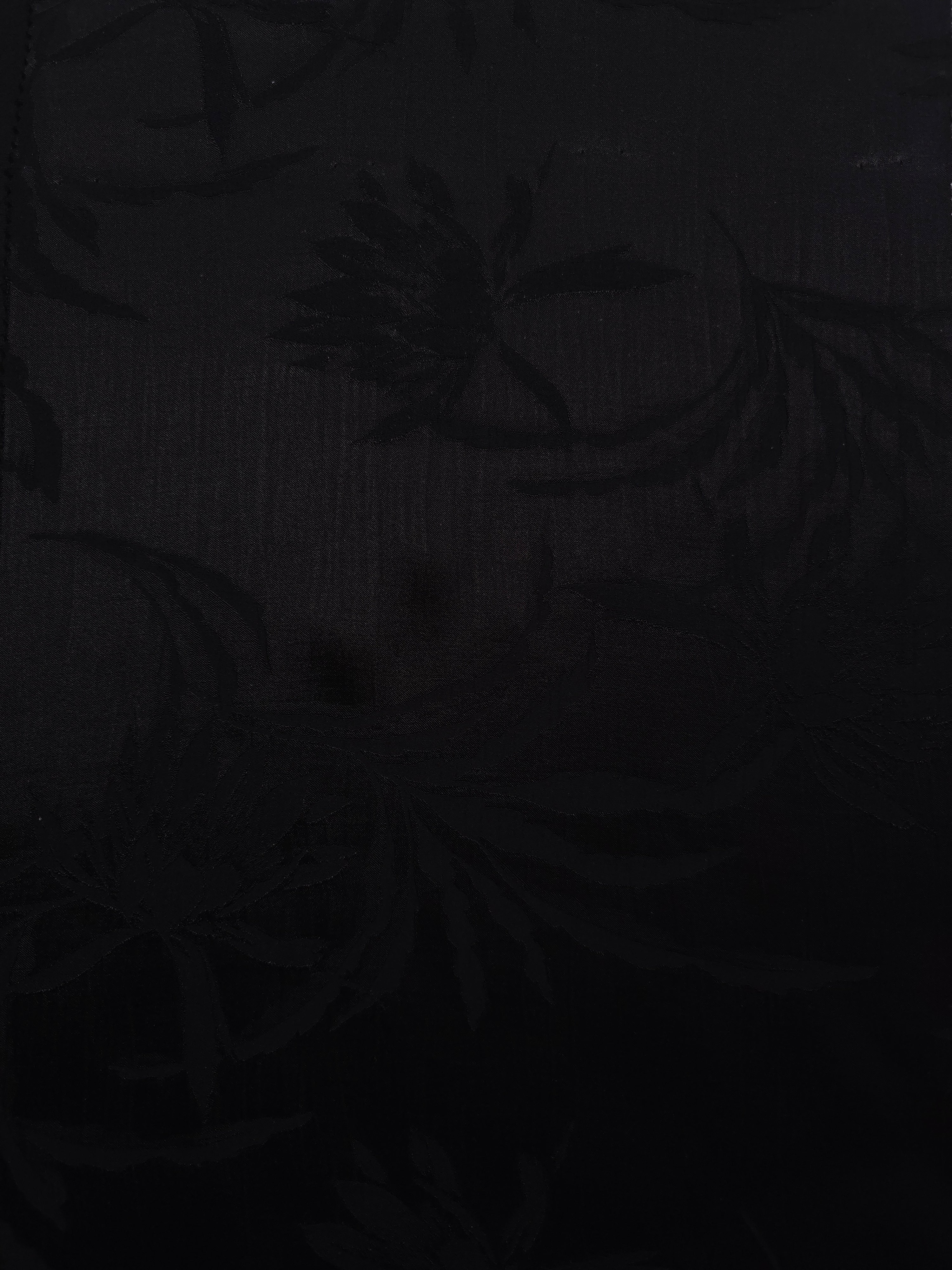 Wide view of Lily Flower tonal silky viscose jacquard fabric yardage