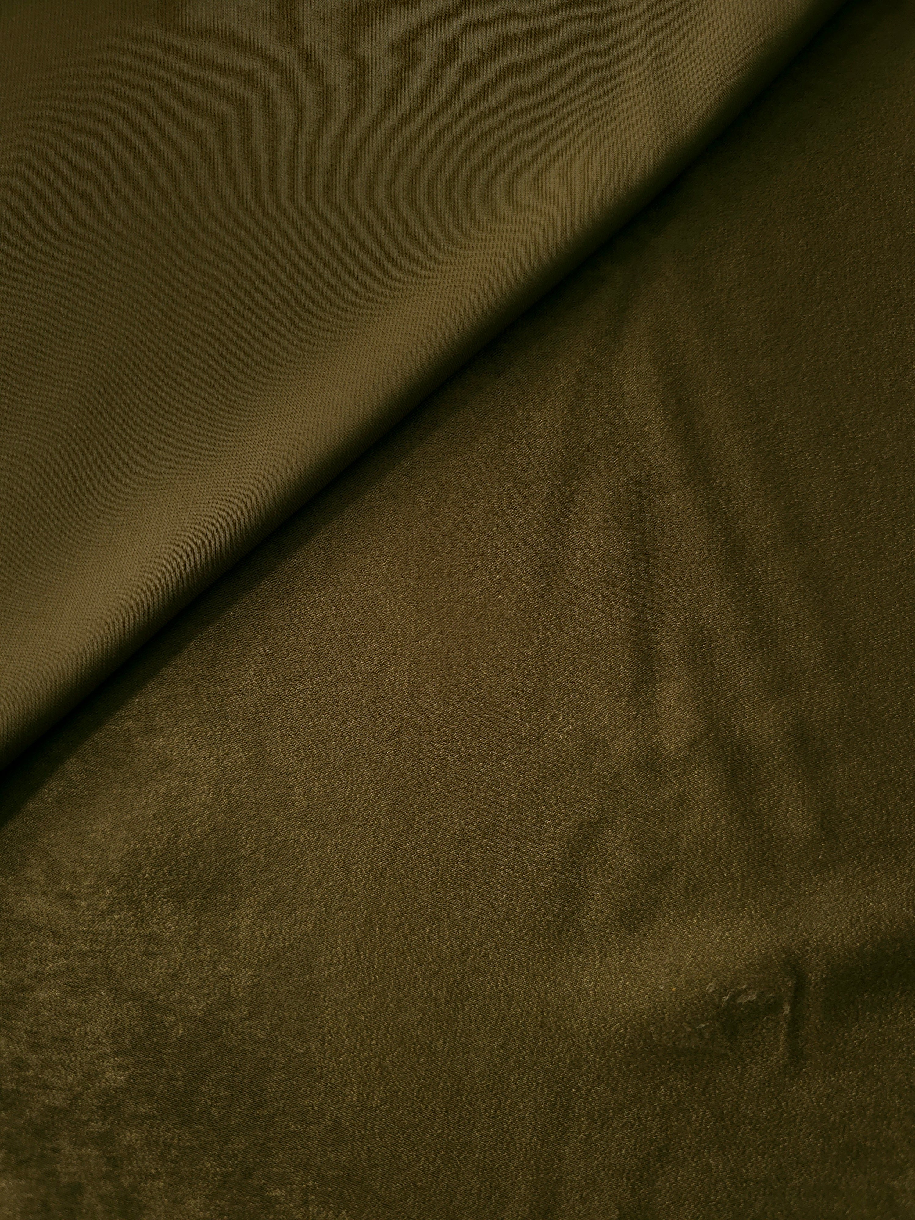 Turkish sandwashed silky polyamide dress fabric in Dark Khaki