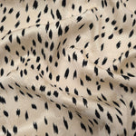Bambi deer print Turkish rayon viscose jacquard fabric on ivory base
