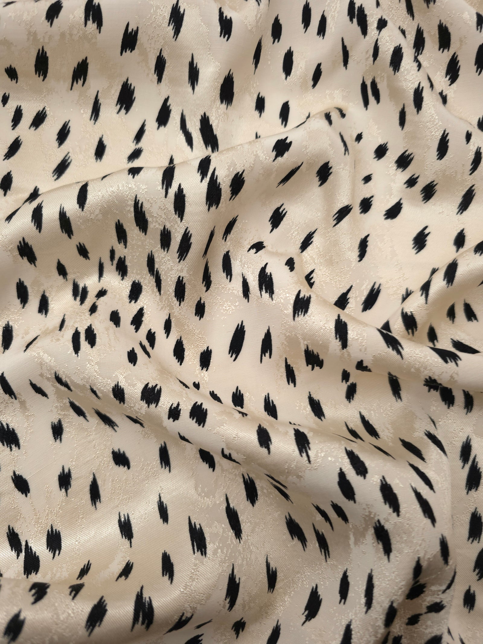 Bambi deer print Turkish rayon viscose jacquard fabric on ivory base