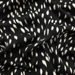 Bambi deer print Turkish rayon viscose jacquard fabric on black base