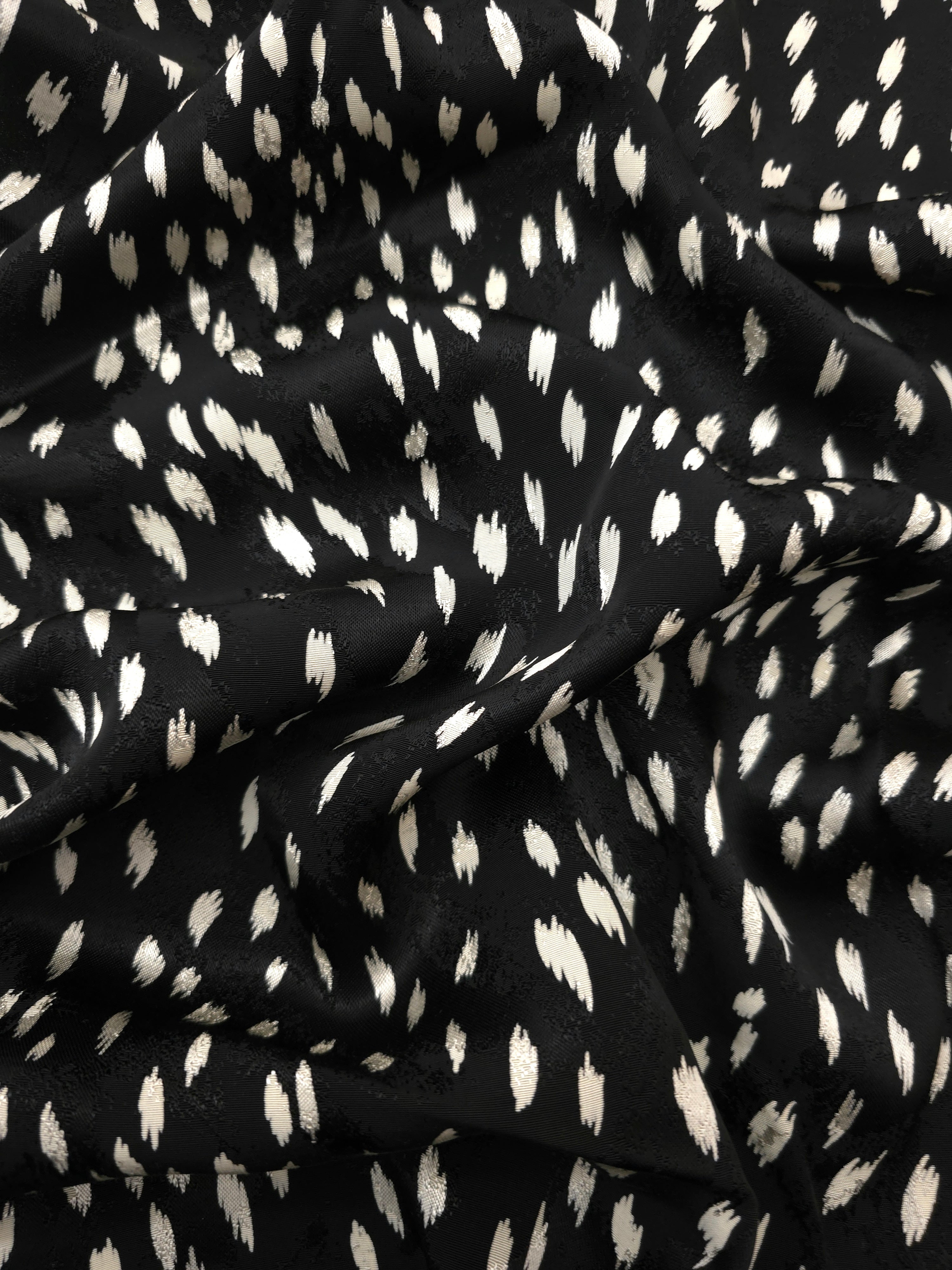 Bambi deer print Turkish rayon viscose jacquard fabric on black base