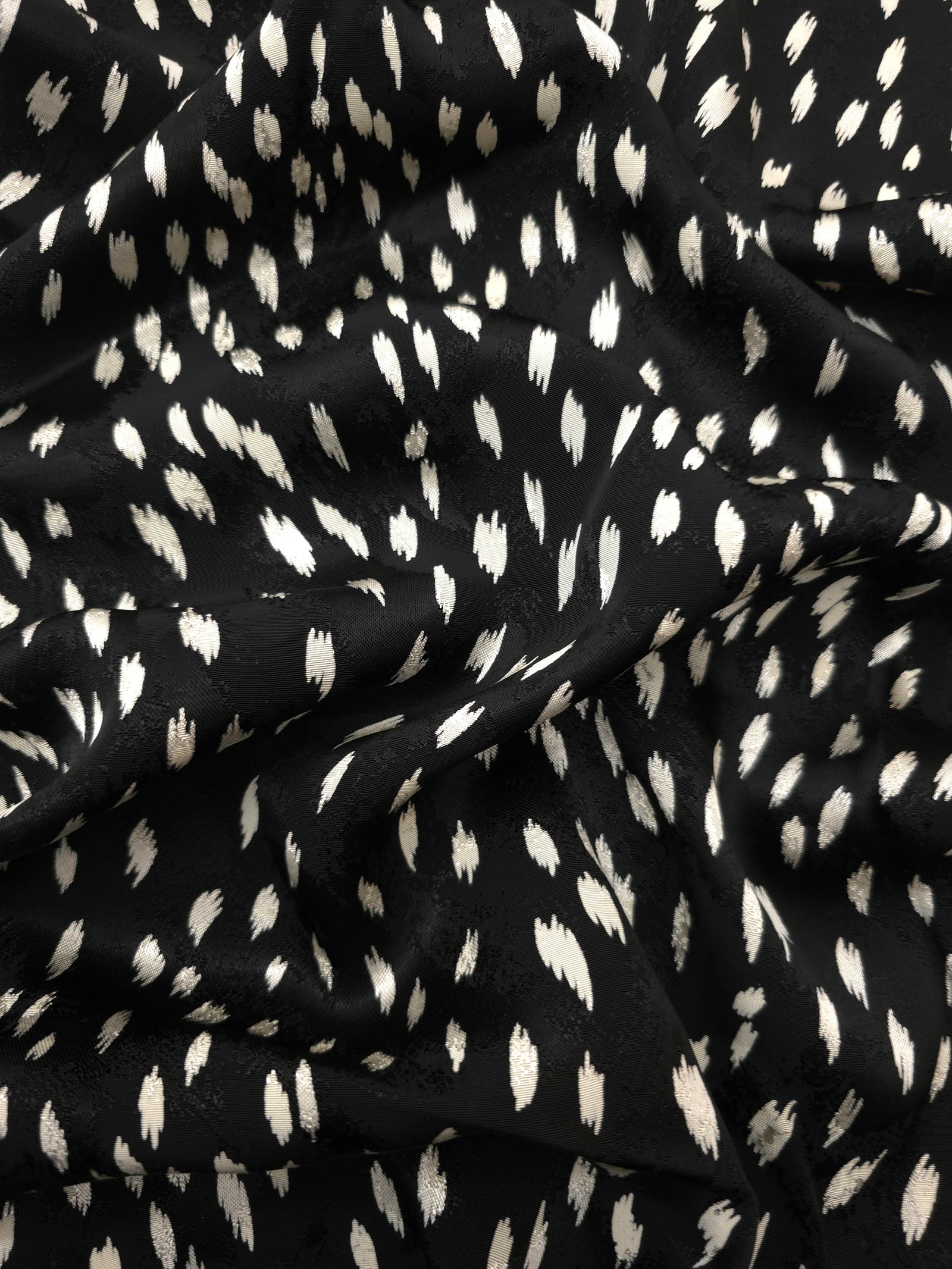 Bambi deer print Turkish rayon viscose jacquard fabric on black base