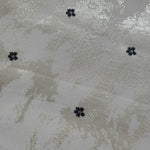 Close-up of Flower rotary print on Turkish rayon-viscose jacquard fabric
