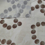 Front and back view of Polka Dot Chain printed rayon-viscose jacquard fabric