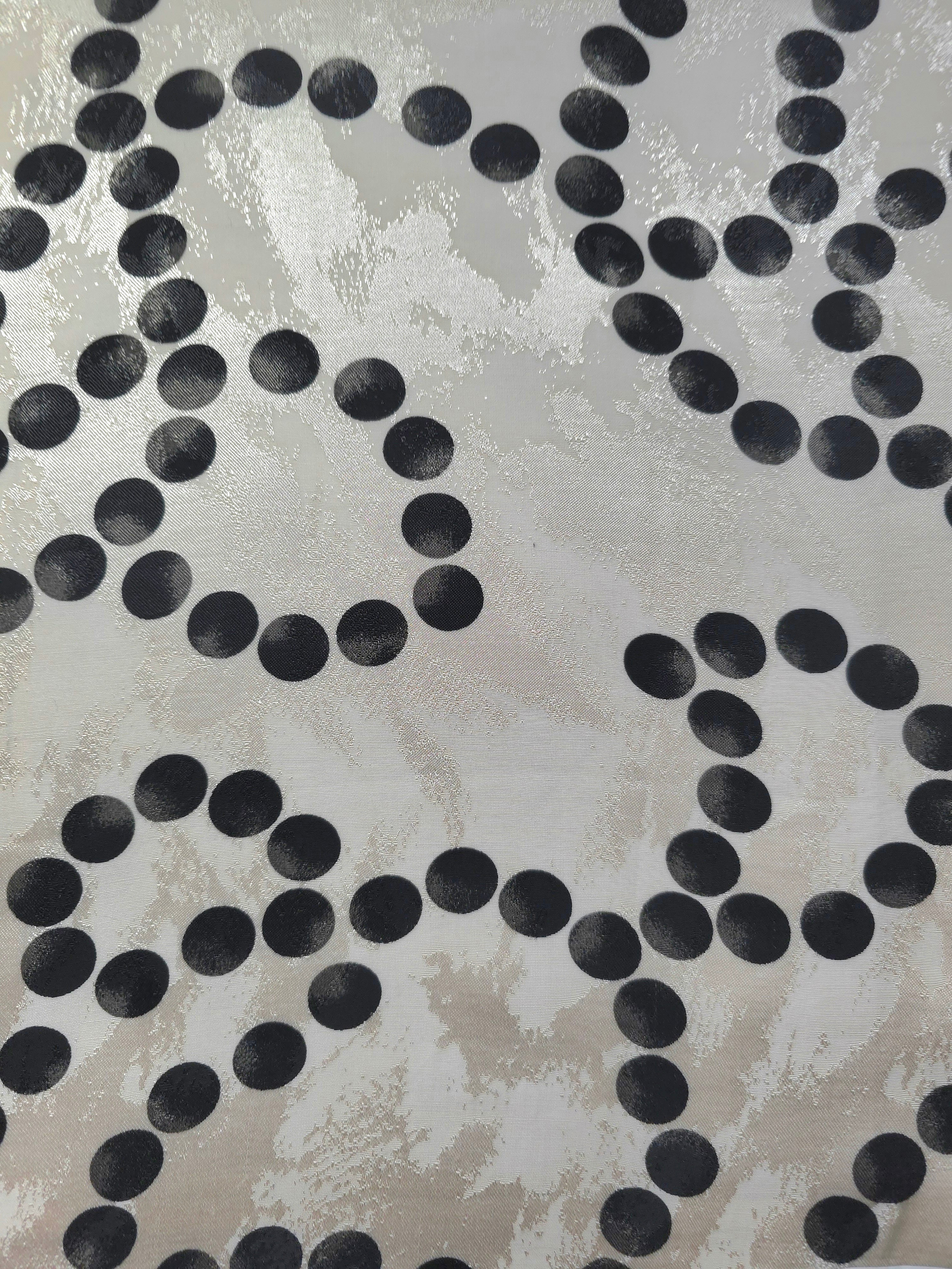Wide view of Polka Dot Chain printed rayon-viscose jacquard fabric yardage