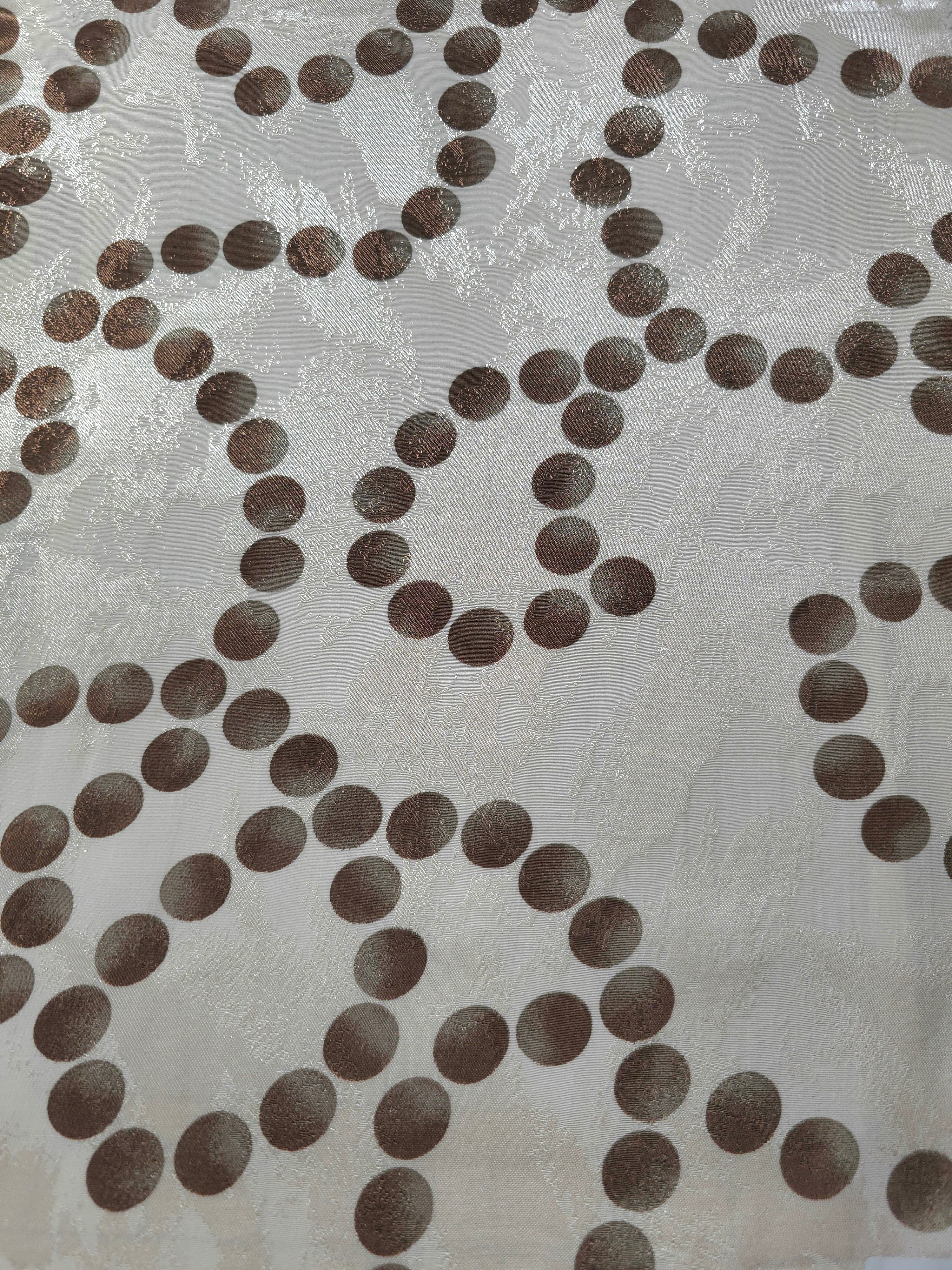Wide view of Polka Dot Chain printed rayon-viscose jacquard fabric yardage