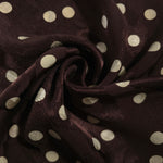 Polka Dot rotary print on Turkish jacquard fabric, draped showing fluid movement