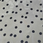 Wide view of Polka Dot printed rayon-viscose jacquard fabric yardage