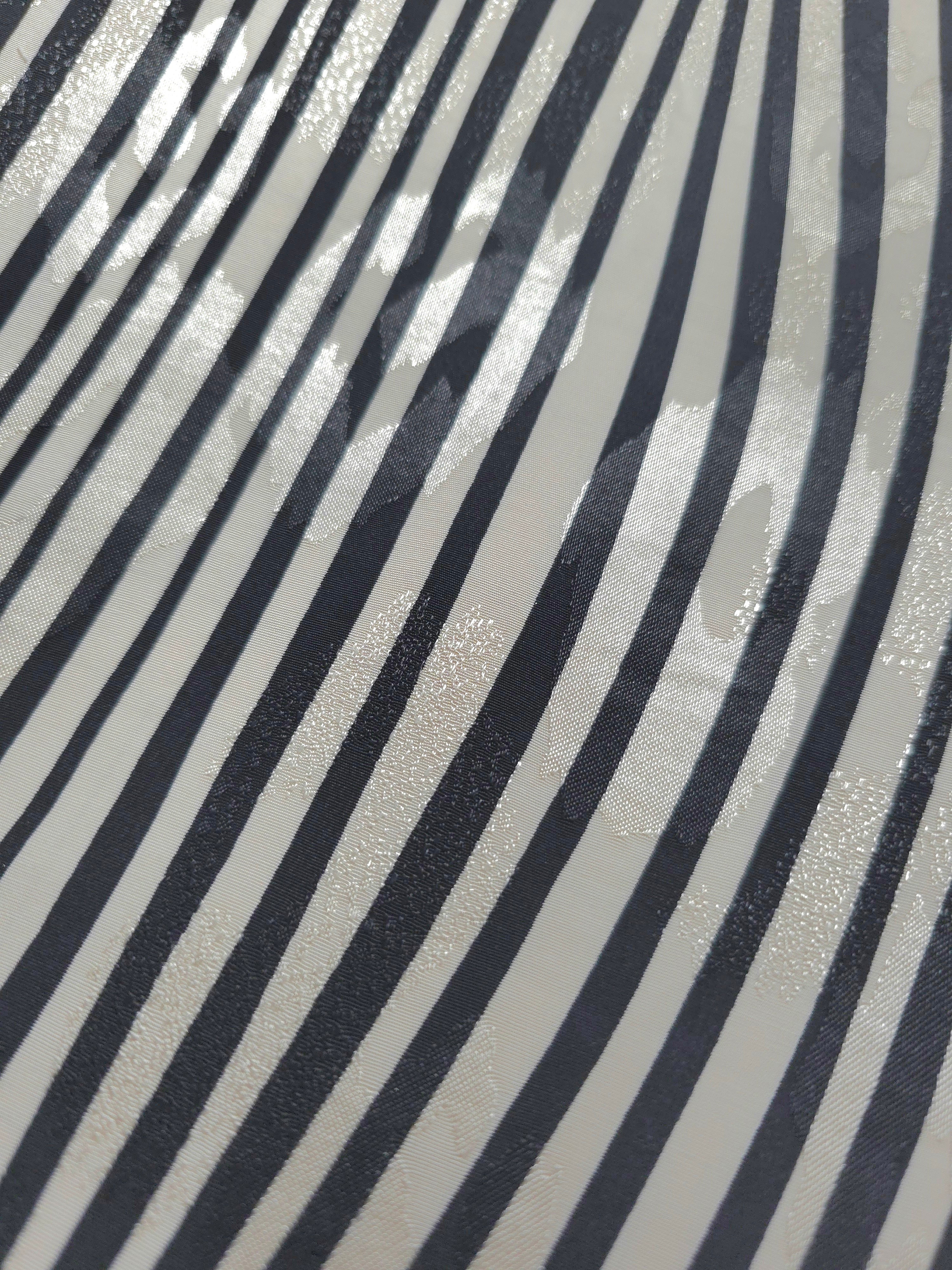 Close-up of Zebra rotary print on Turkish rayon-viscose jacquard fabric