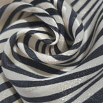 Close-up of draped Zebra printed jacquard fabric showing fold detail