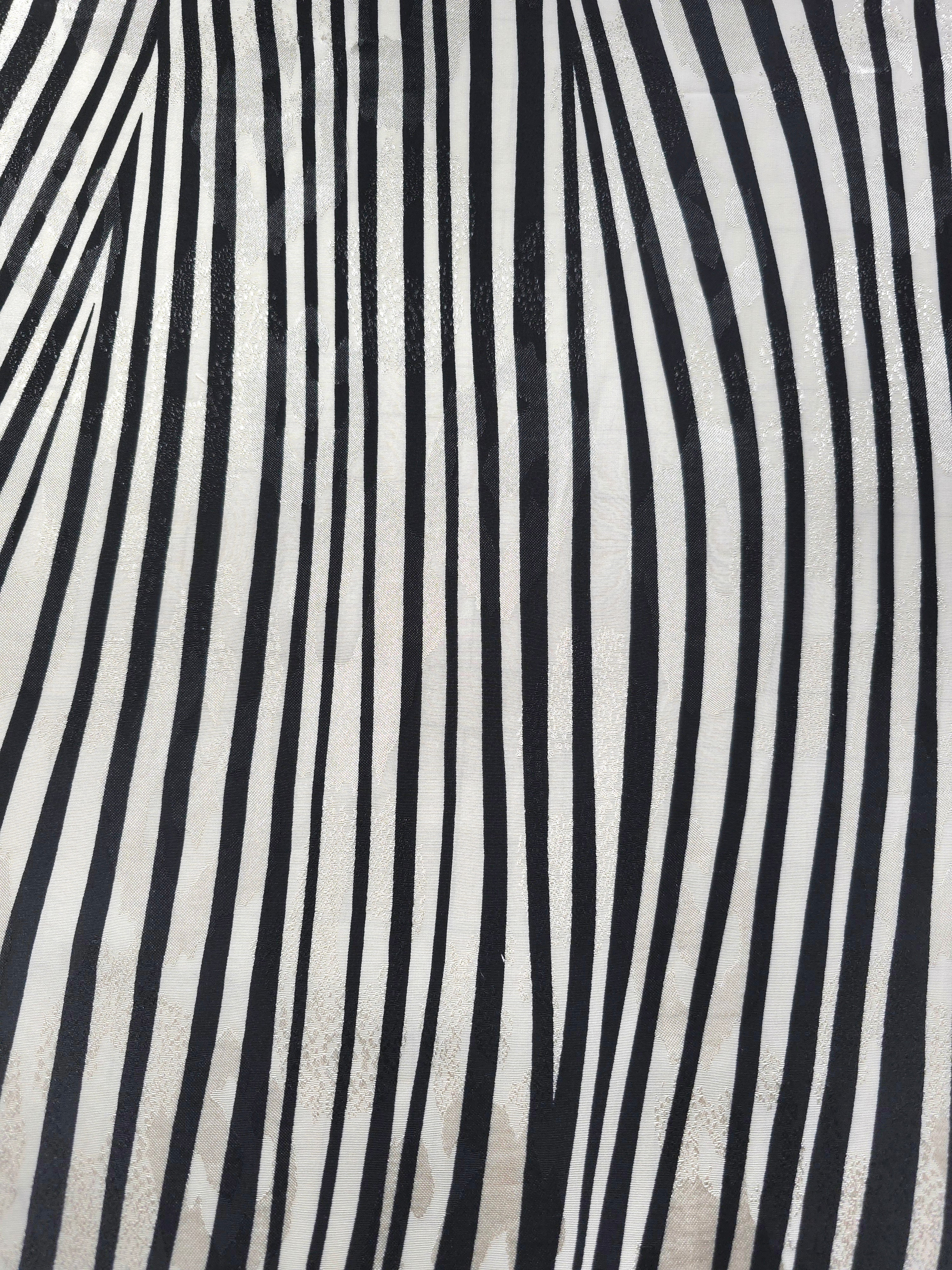 Wide view of Zebra printed rayon-viscose jacquard fabric yardage
