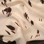 Espresso ink wash Turkish rayon viscose jacquard fabric on ivory base