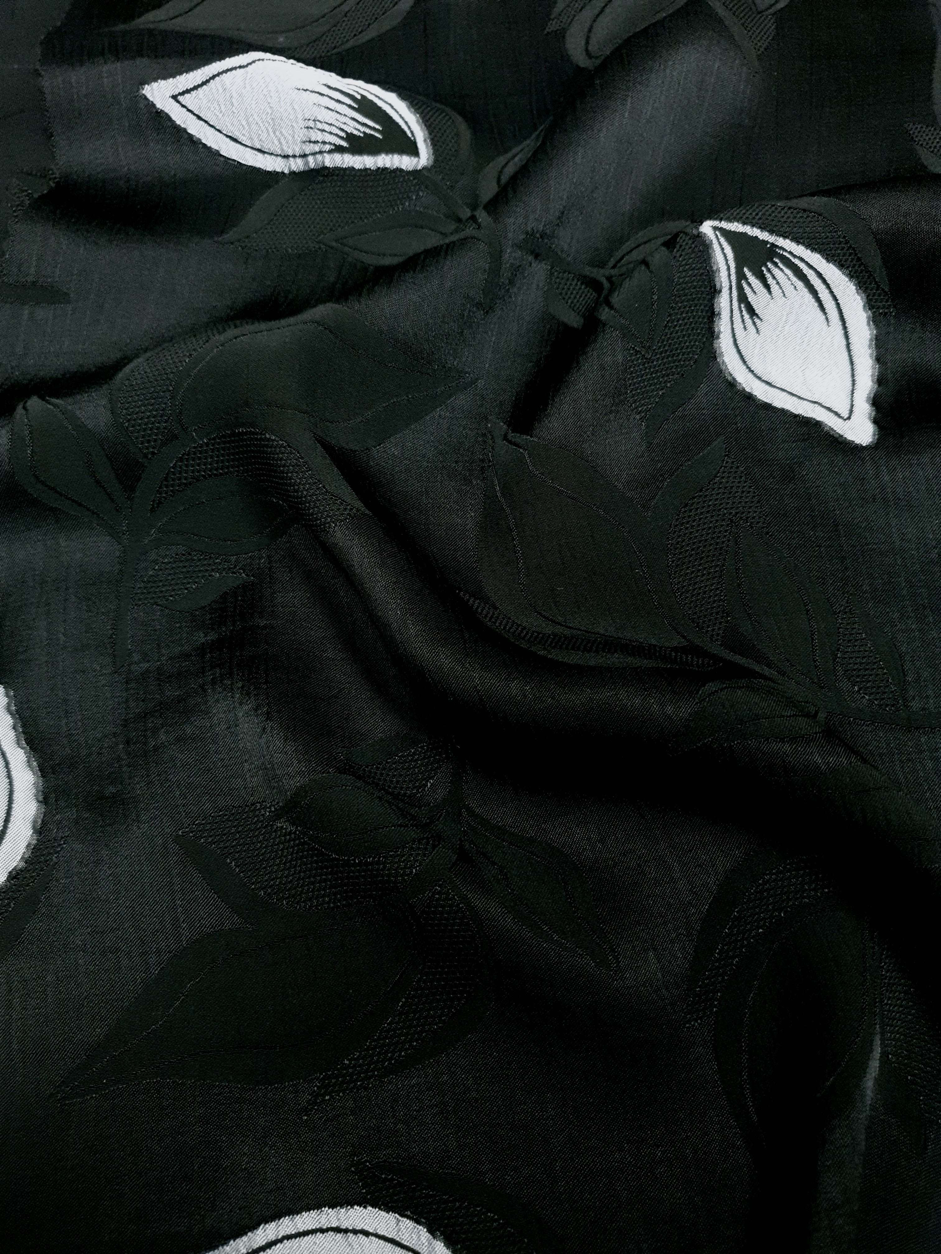 Wave view of embossed viscose jacquard fabric.
