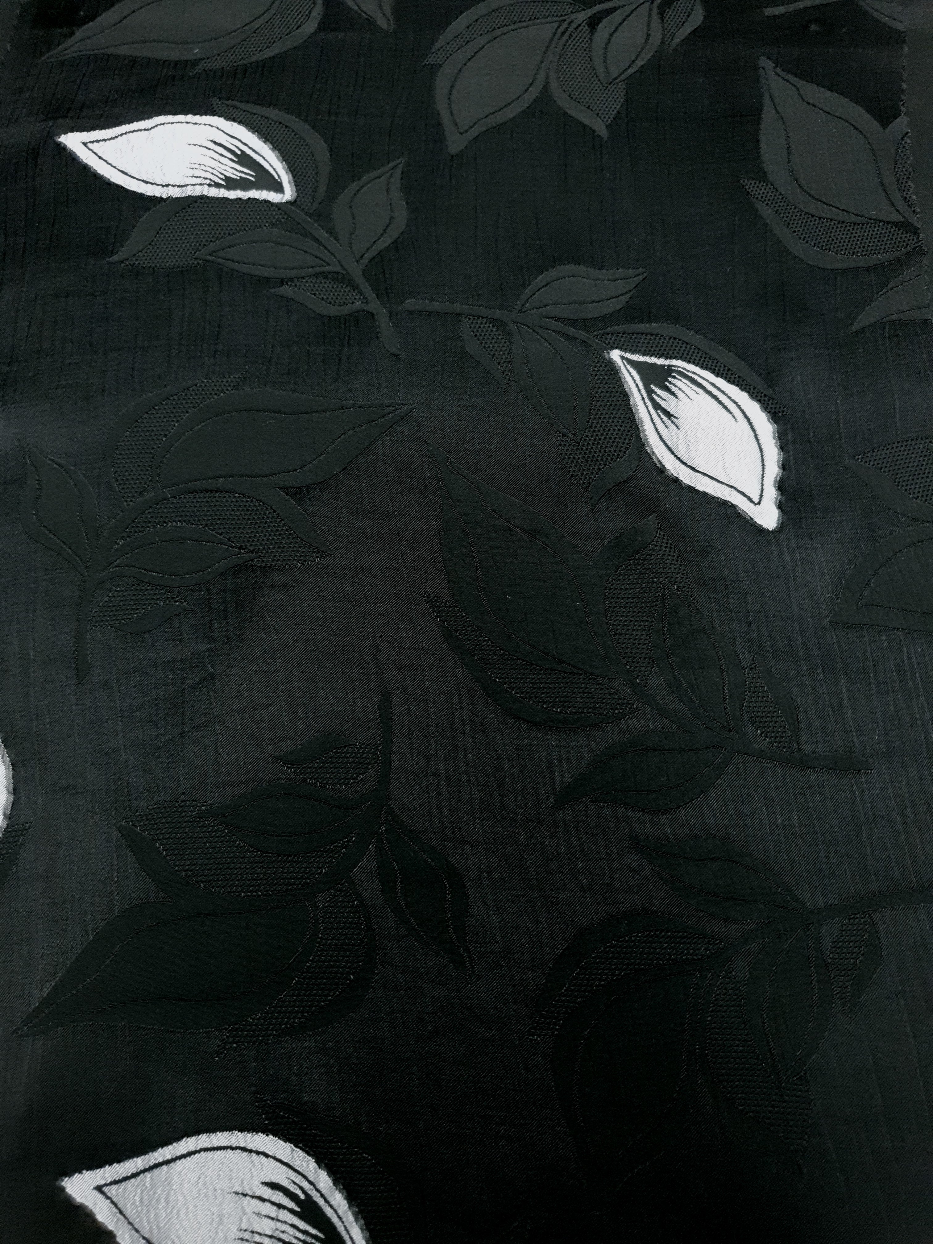 Wide view of viscose embossed jacquard fabric.
