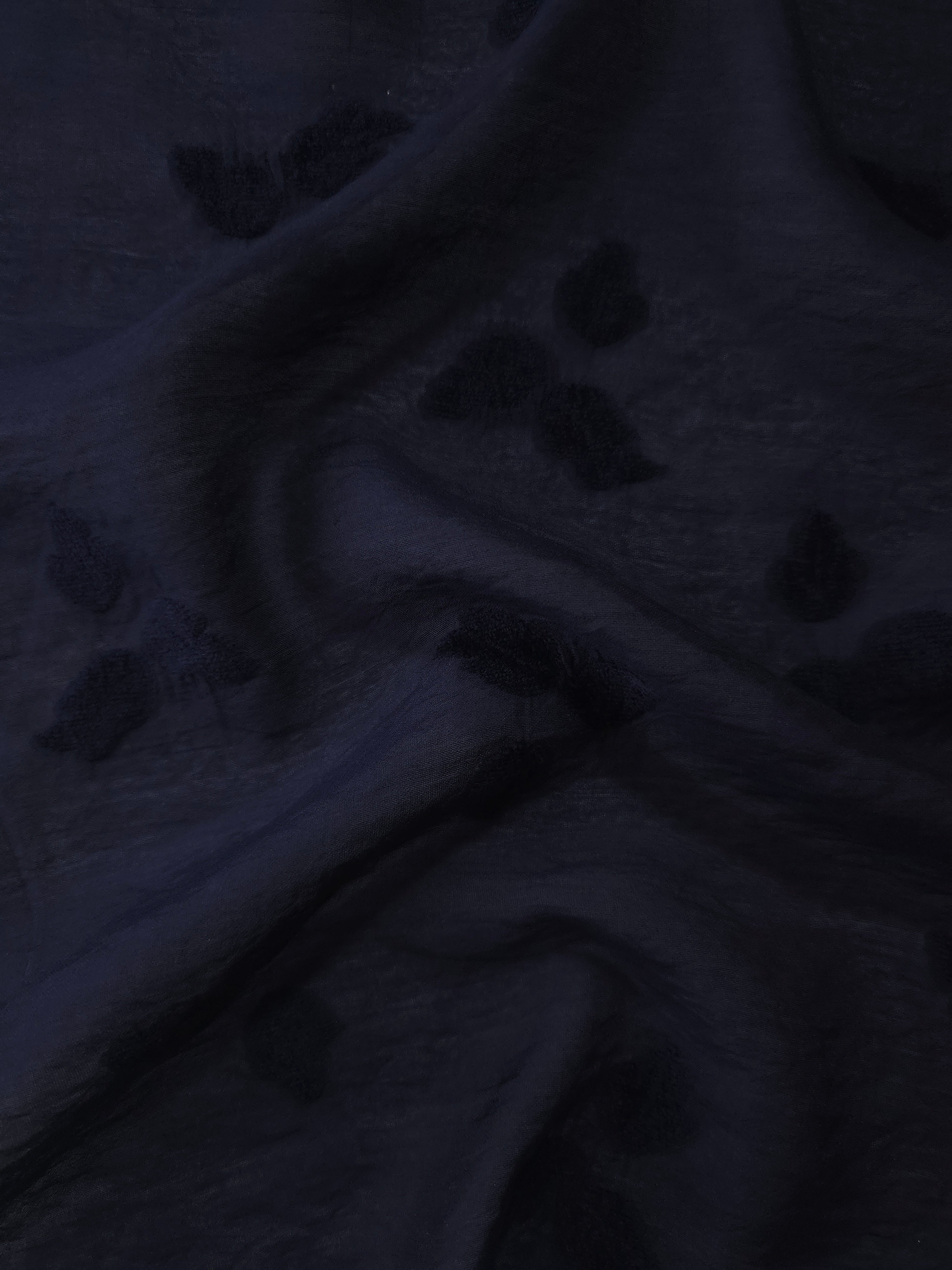Sheer lightweight viscose small leaf jacquard fabric wave view