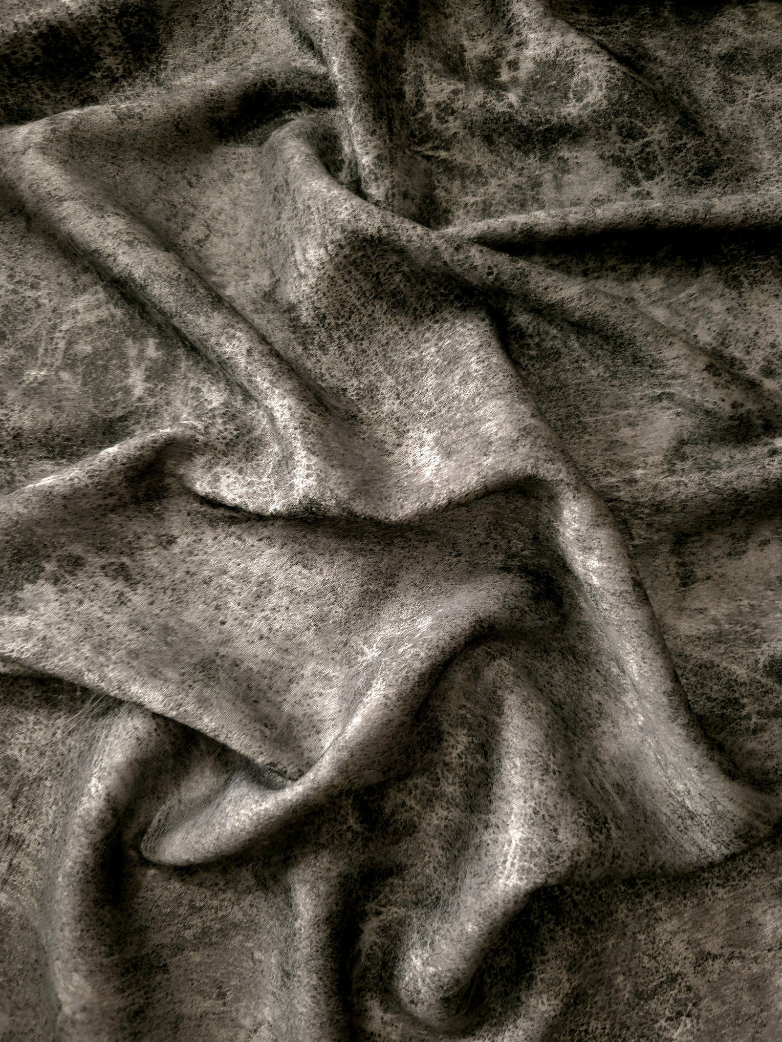 Silky Designed Foil Pattern Fabric - Marble Effect