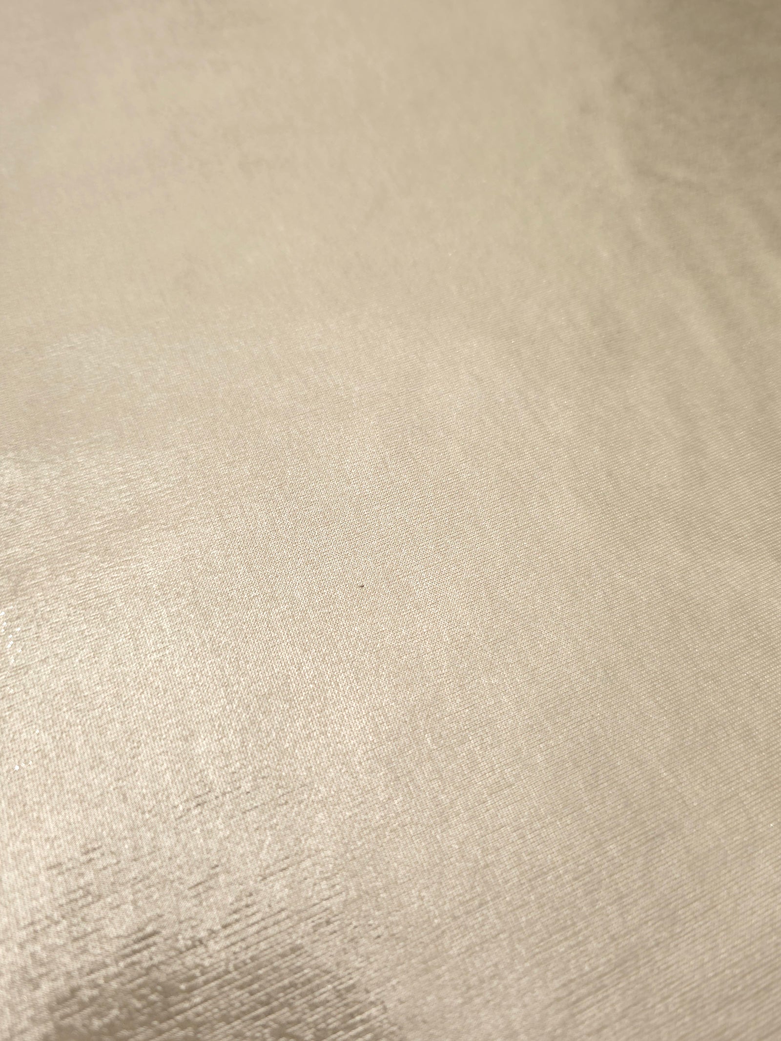 Close-up Champagne Beige shimmer metallic spandex showing reflective foil detail and the fabric surface for statement garments