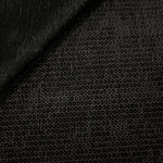 Front and back of Charcoal Silver Sheer Circle Shimmer Stretch Tulle Fabric showing transparent knit structure, circle motif and stretch