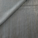 Pewter Gray Sheer Metallic Shimmer Stretch Tulle Fabric shown front and back, revealing reflective metallic shimmer, translucent mesh structure and flexible stretch for layered garments, costumes and dancewear