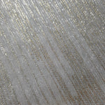 Close-up of Silver Gray Sheer Metallic Shimmer Stretch Tulle Fabric highlighting fine sheer mesh texture, metallic shimmer, lightweight stretch and subtle transparency for fashion and performance wear