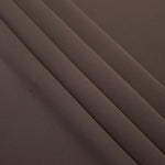 Layered Dark Cocoa Taupe polyester crepe showing soft body and slight mechanical stretch for light tailoring