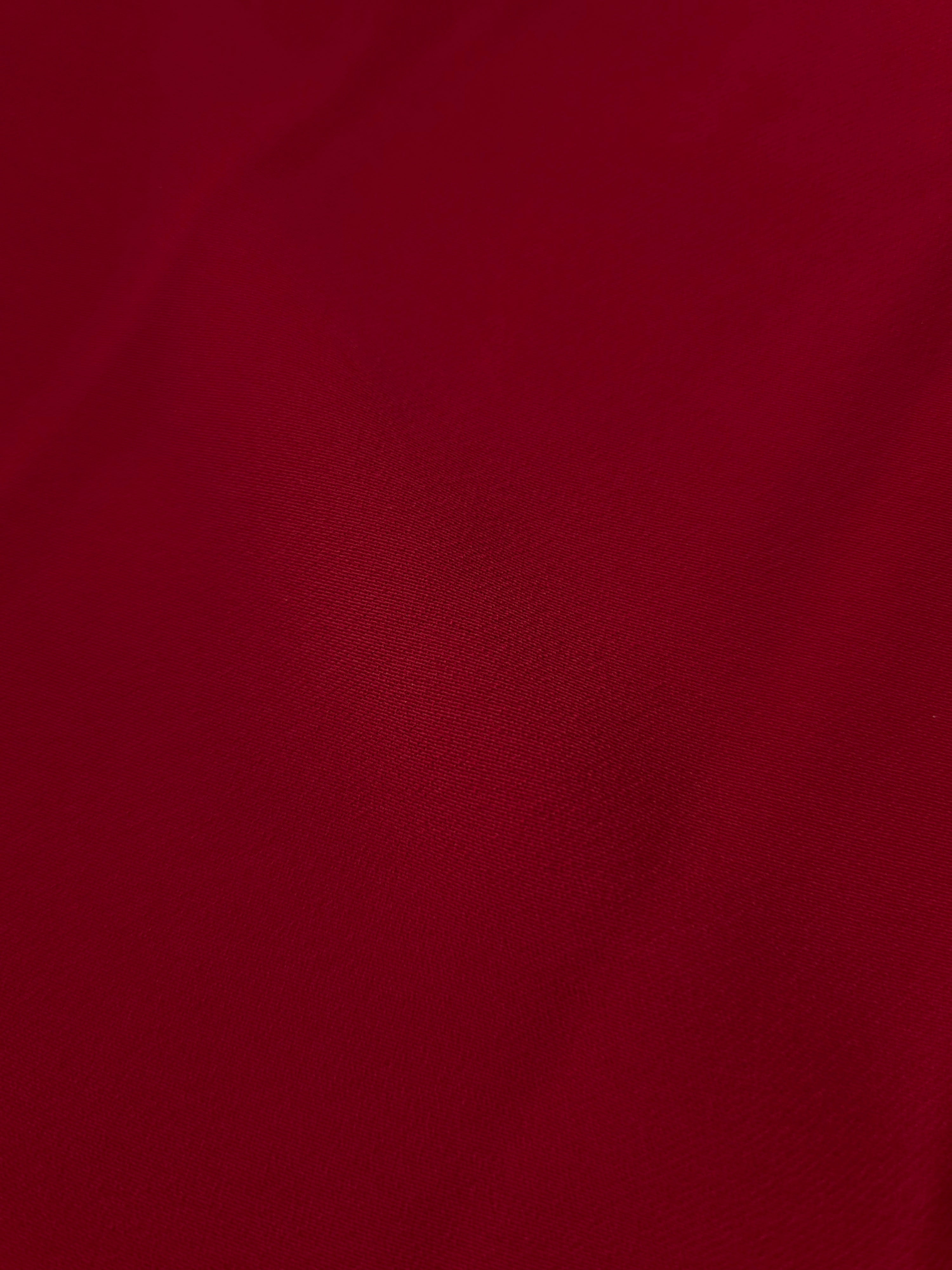 Deep Cherry Red Korean polyester crepe close-up showing the fine weave, smooth texture and silky-soft finish