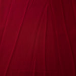 Flat view of Deep Cherry Red Korean polyester crepe, 205 GSM opaque dressmaking fabric with a smooth woven surface