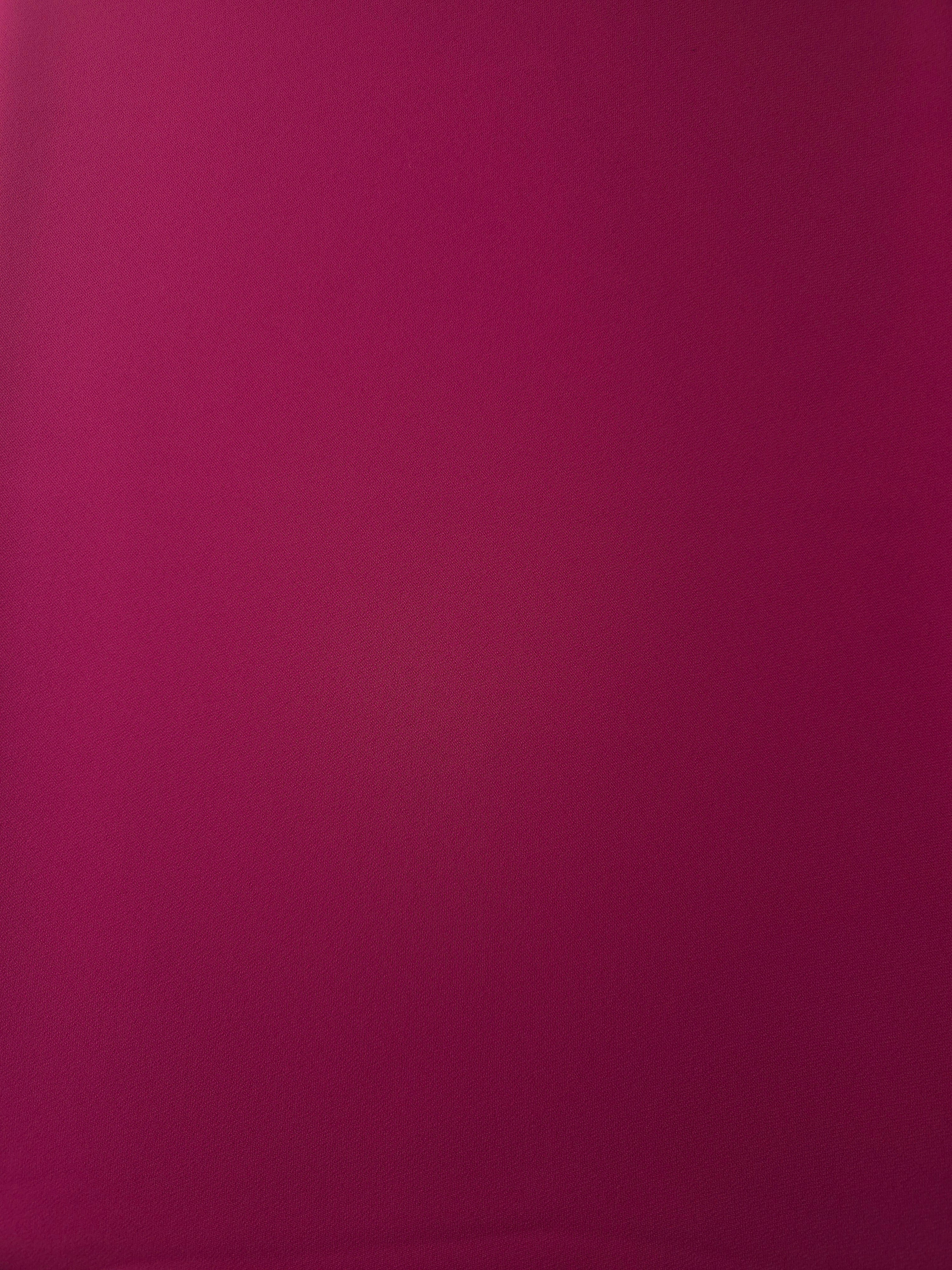 Deep Raspberry Pink 205 GSM Korean polyester crepe shown flat, an opaque smooth woven dress fabric with a silky-soft finish