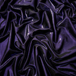 Draped Deep Violet Purple shimmer spandex fabric with luminous foil reflection, suited to gowns, skirts and theatrical apparel