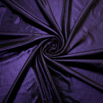 Spiraled Deep Violet Purple shimmer spandex fabric showing reflective movement for evening dresses, costumes and performance apparel