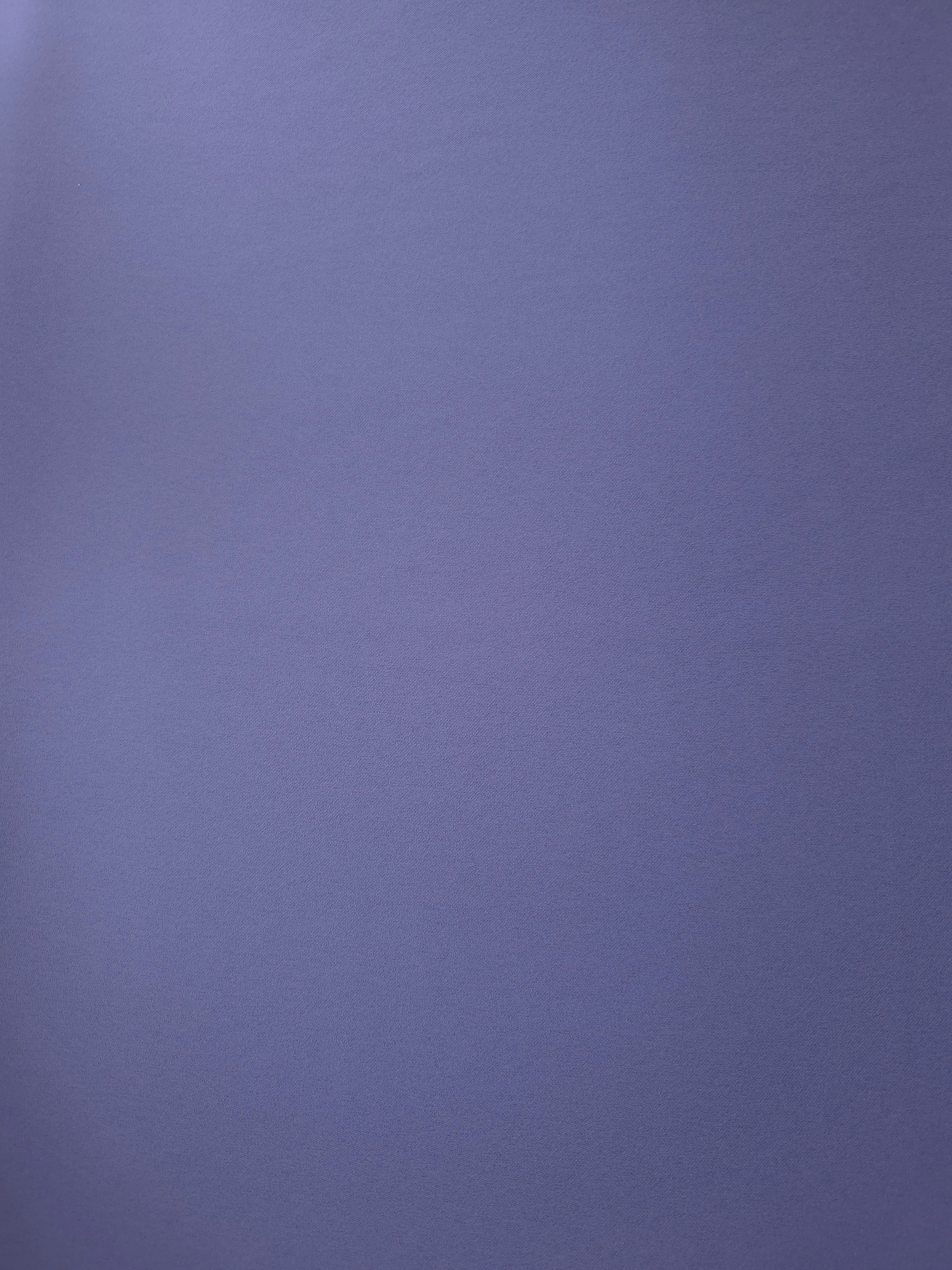 Dusty Indigo Blue Korean crepe fabric shown flat, 205 GSM opaque polyester with a smooth surface and silky-soft hand