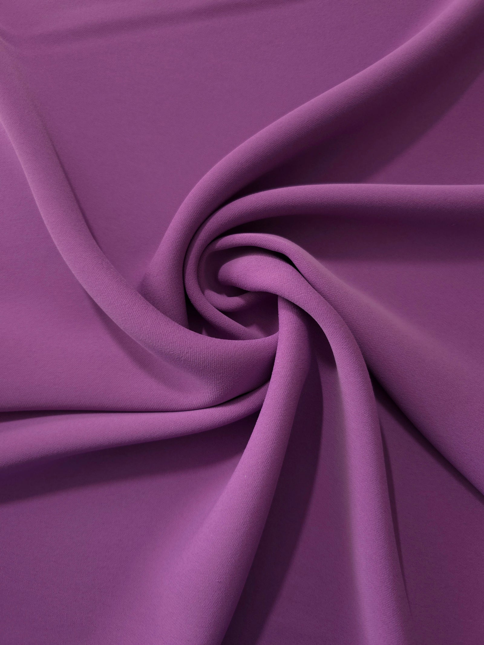 Dusty Plum mechanical polyester crepe layered to show soft structure for tailored garments and separates