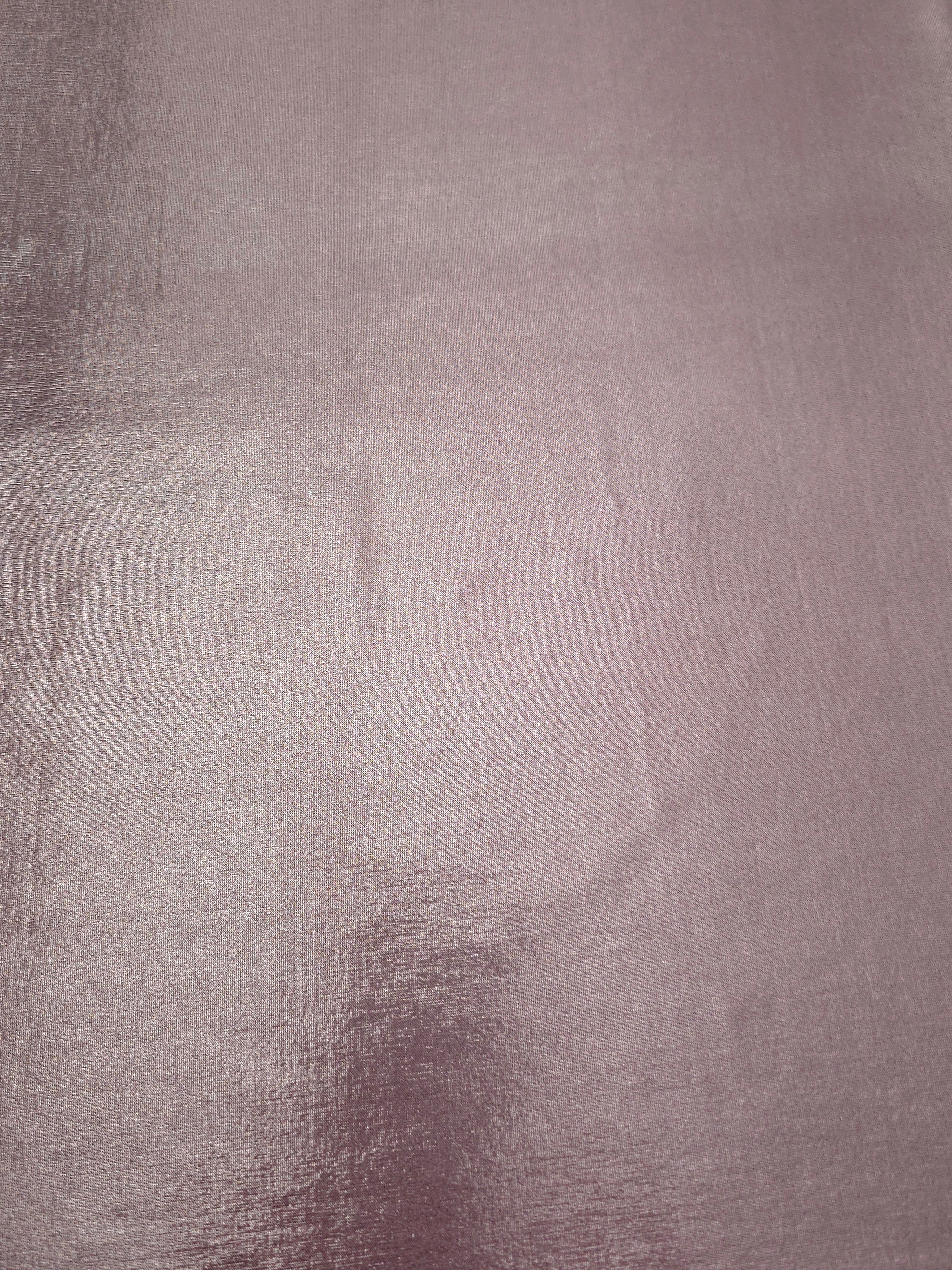 Dusty Rose Mauve foiled spandex fabric surface showing even metallic shimmer and stretch-fabric finish for performance and occasionwear