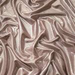 Draped Dusty Rose Taupe shimmer spandex fabric with luminous foil reflection, suited to gowns, skirts and theatrical apparel
