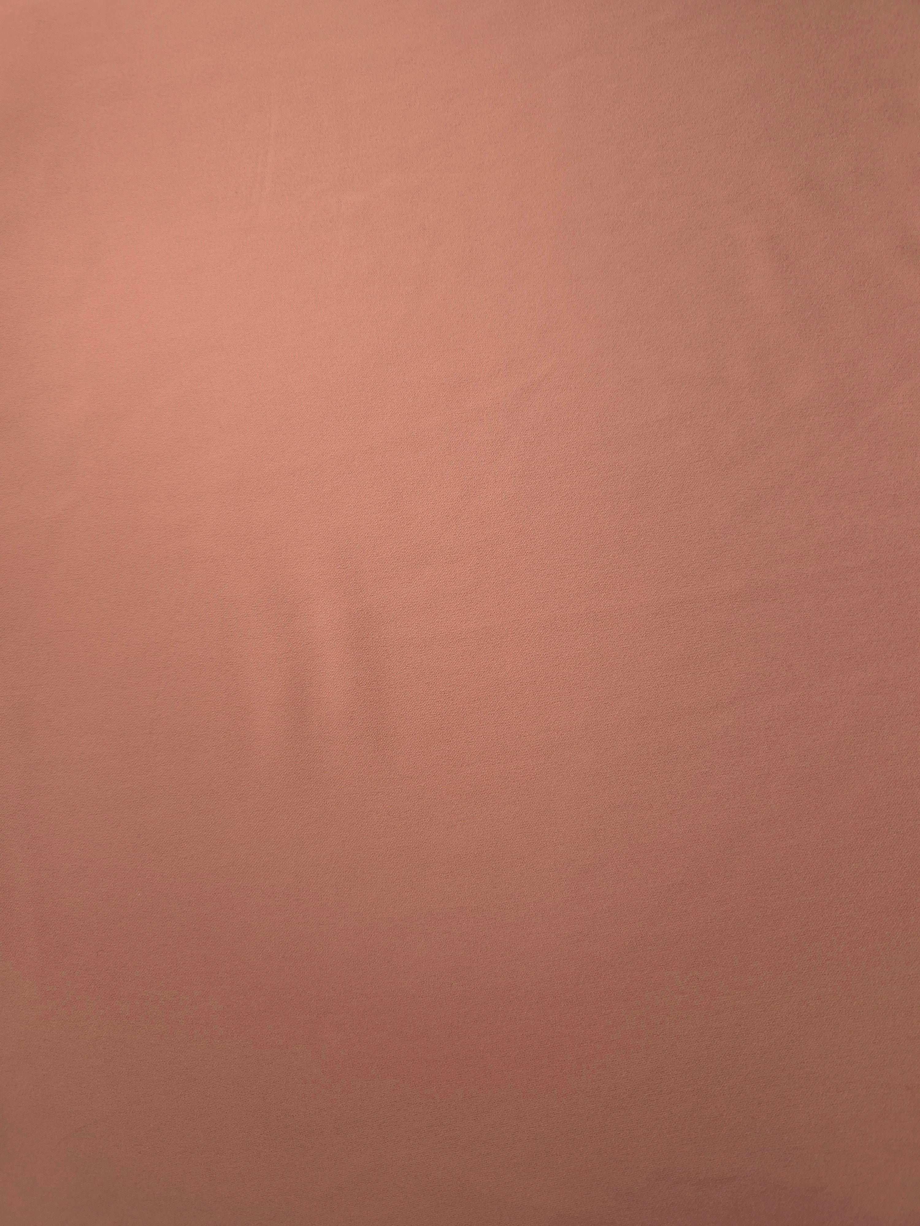 Dusty Rose Taupe opaque Korean polyester crepe shown flat, 205 GSM smooth woven fabric for dressmaking