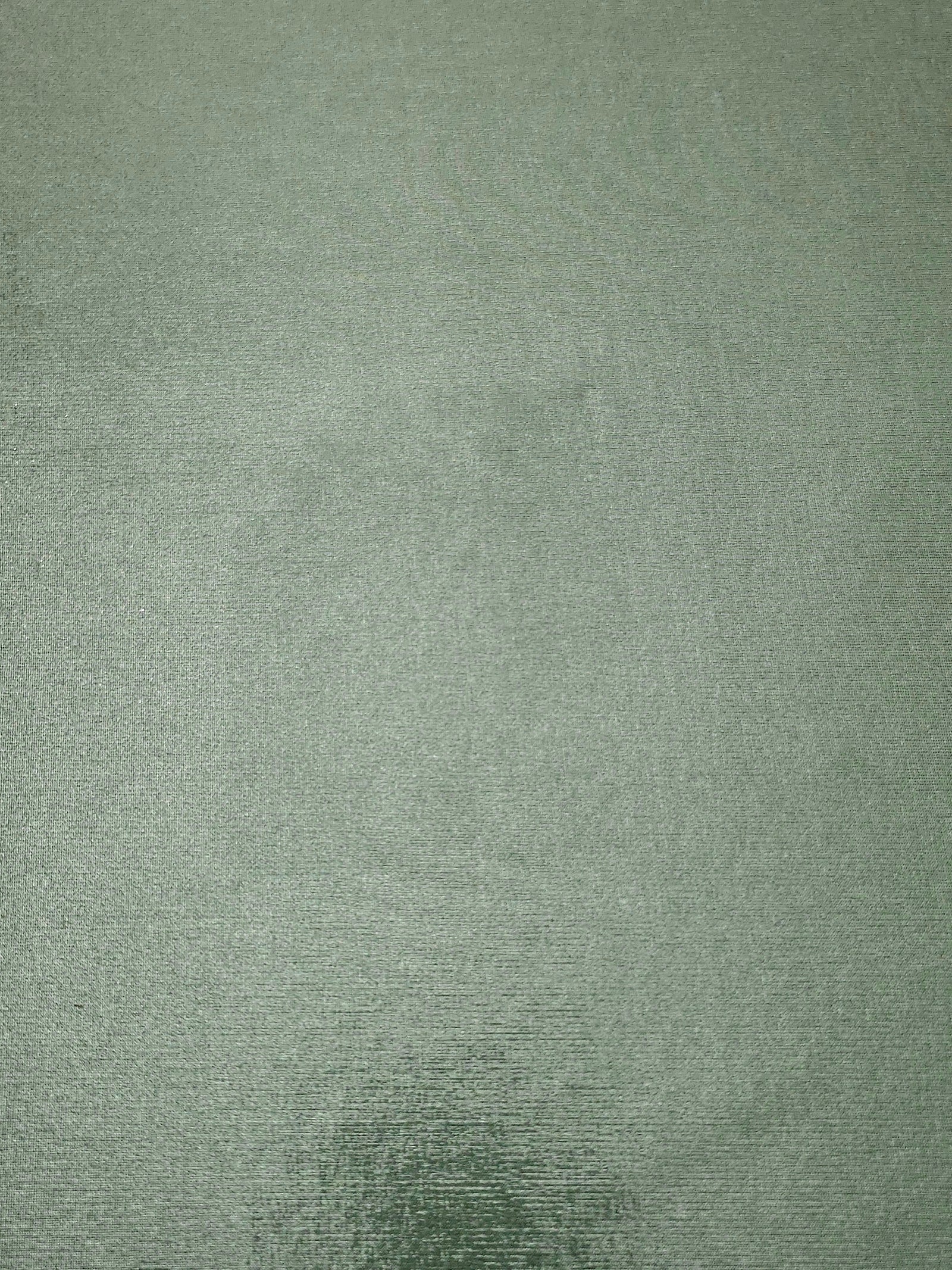 Dusty Sage Green metallic foiled spandex shown flat, reflective stretch fabric for dancewear, eveningwear and statement garments