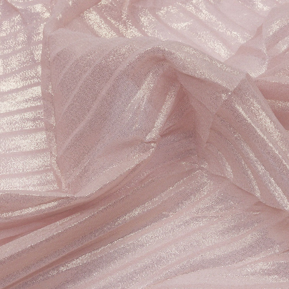 Italian  Chiffon with Abstract Pleats | Gold on Pink