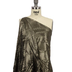 Italian Chiffon Abstract Pleats Gold Black - Hiba Fabrics