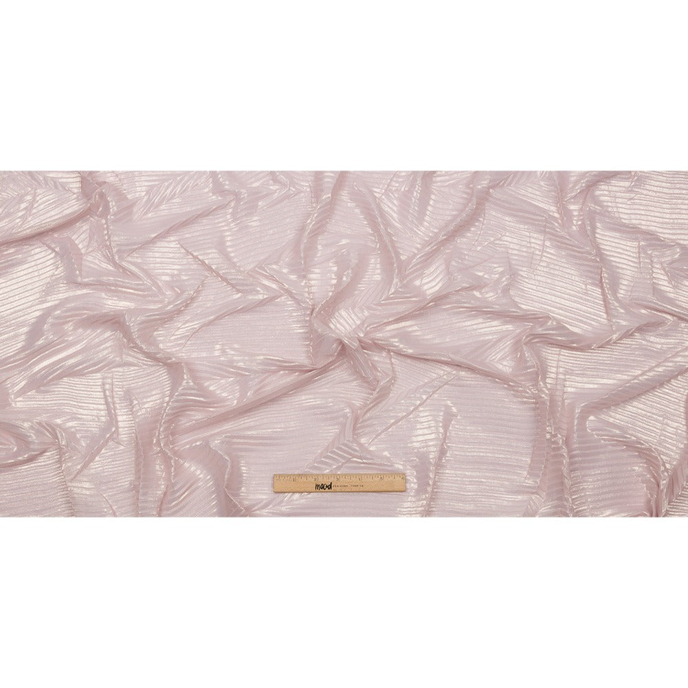 Italian  Chiffon with Abstract Pleats | Gold on Pink