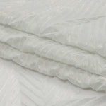 Italian Chiffon Abstract Pleats Silver White - Hiba Fabrics