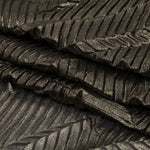 Italian Chiffon Abstract Pleats Gold Black - Hiba Fabrics