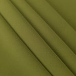 Khaki Olive Green Korean crepe in layered folds, showing soft structure and slight mechanical stretch for skirts
