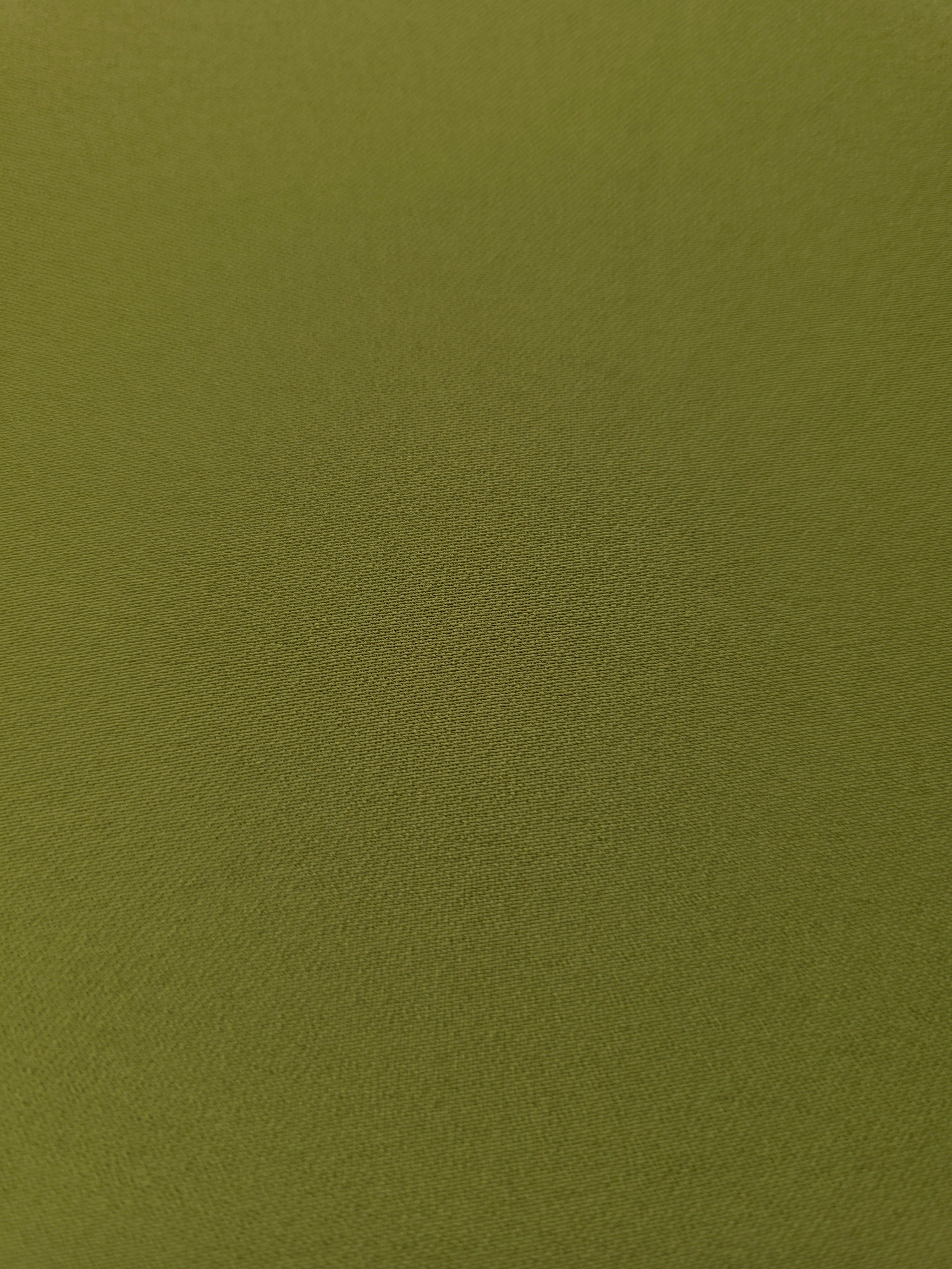 Khaki Olive Green Korean polyester crepe close-up showing the fine weave, smooth texture and silky-soft finish
