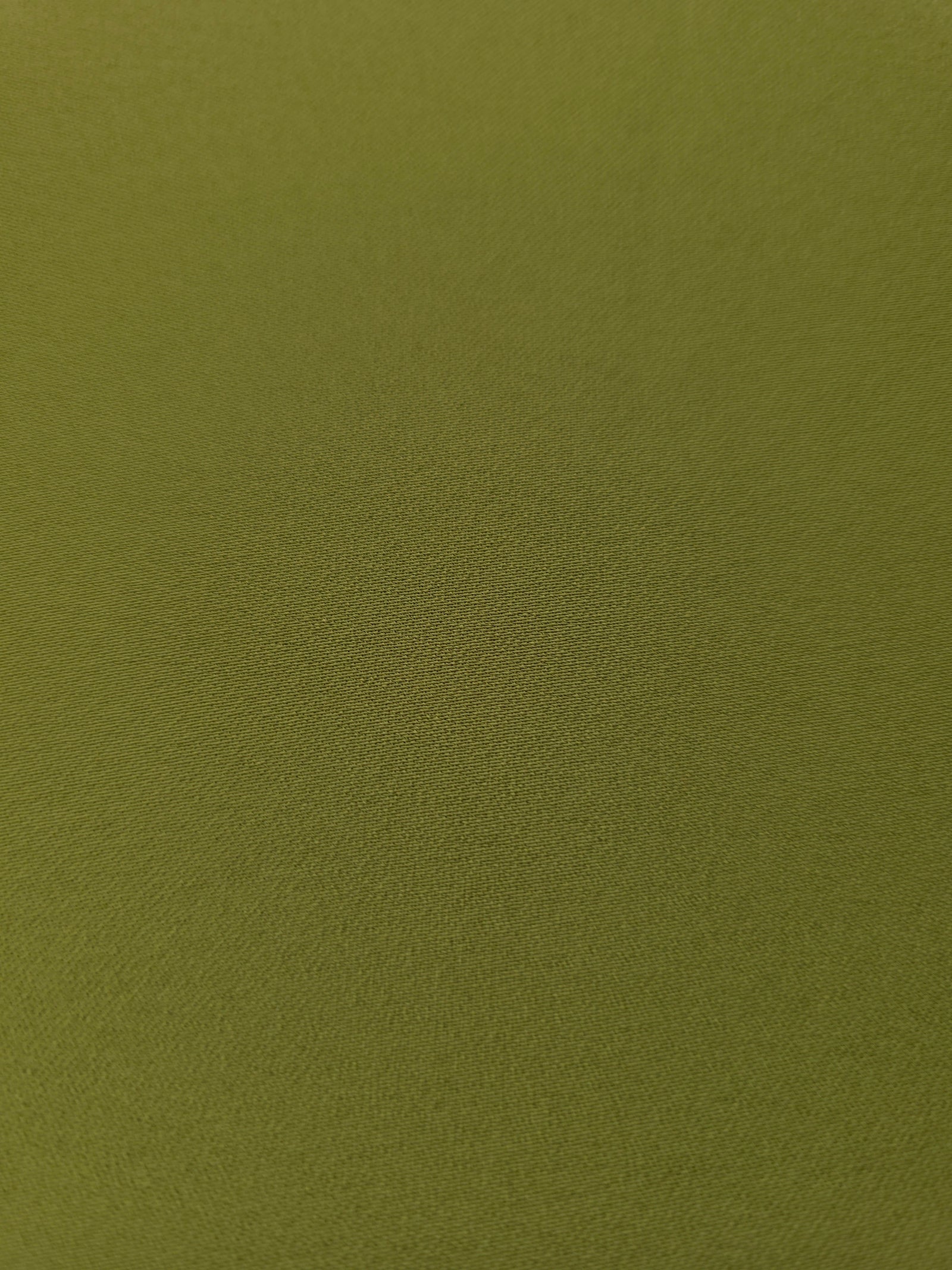 Khaki Olive Green Korean polyester crepe close-up showing the fine weave, smooth texture and silky-soft finish