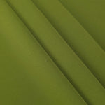 Layered folds of Moss Green 100% mechanical polyester crepe showing body and gentle construction stretch