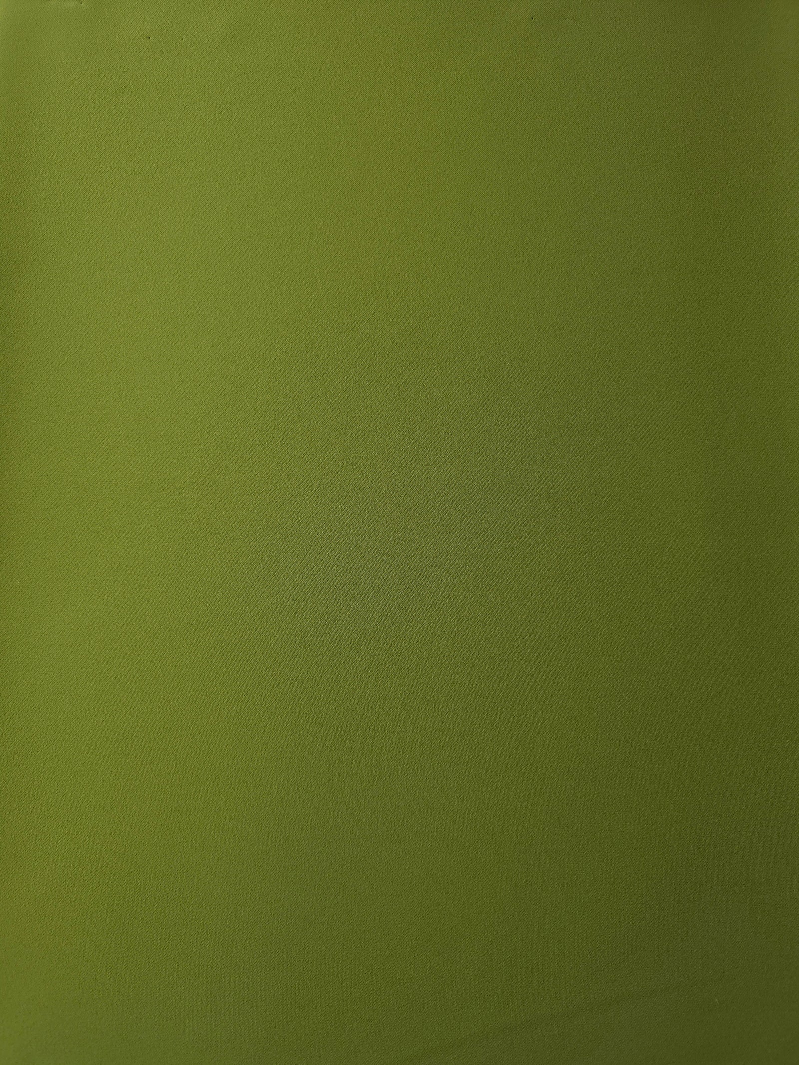 Moss Green Korean crepe fabric shown flat, 205 GSM opaque polyester with a smooth surface and silky-soft hand