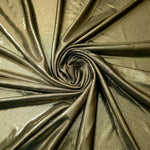 Spiraled Olive Khaki shimmer spandex fabric showing reflective movement for evening dresses, costumes and performance apparel