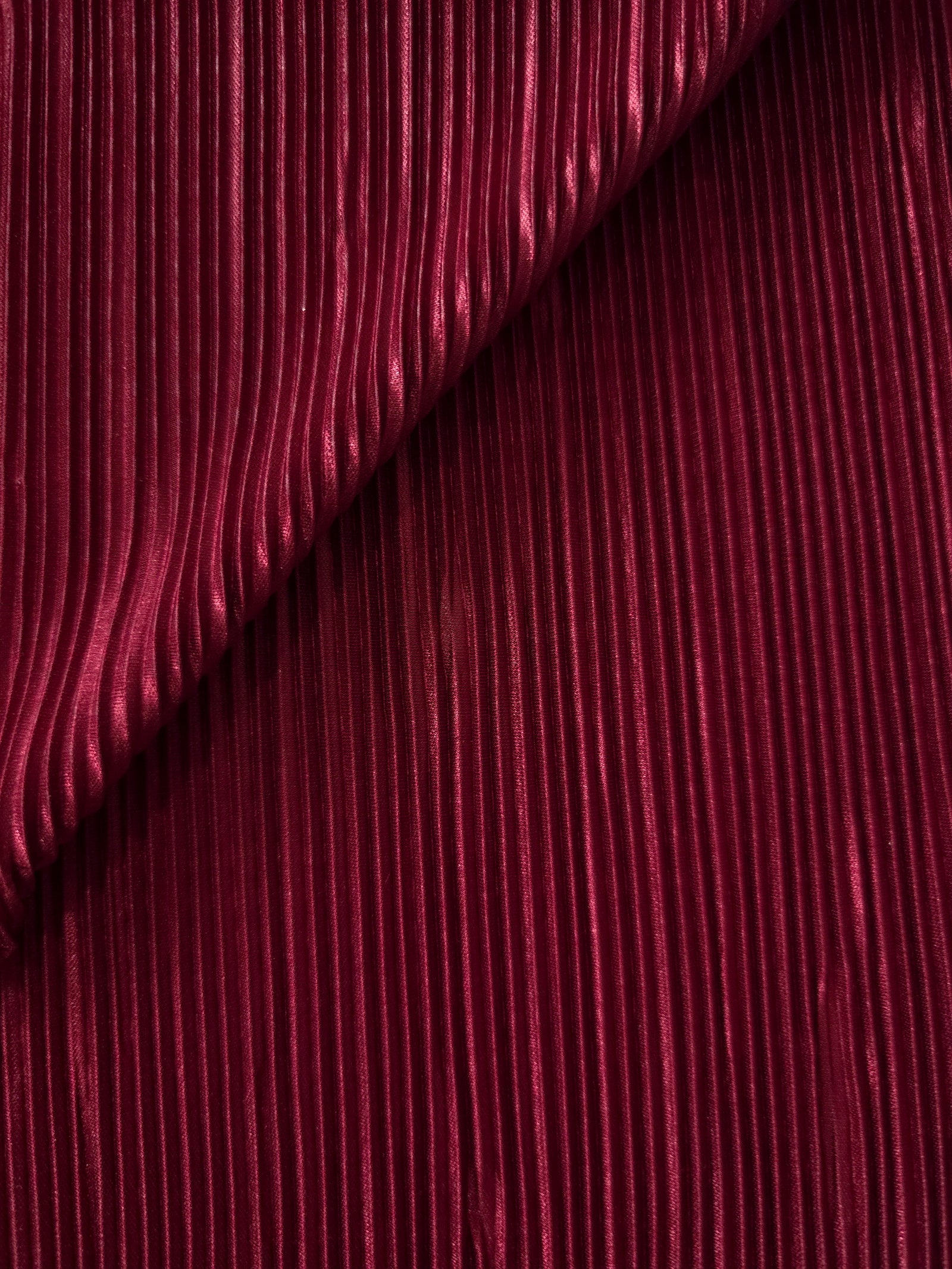 Micro Pleated Stretch Bodre Satin Fabric